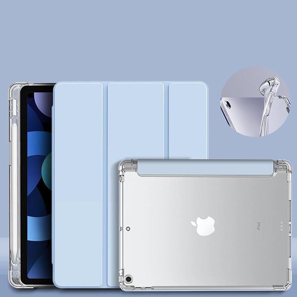 ハーフクリア iPad ケース ブルー 2025年 最新モデル 11インチ iPad A16 第11世代 iPad Air M3 アイパッド カバー