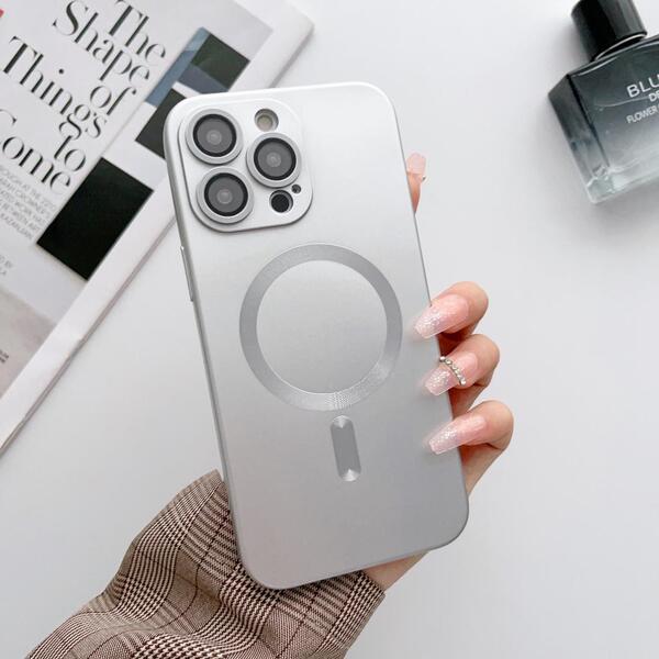 Magsafe 対応 シルバー iPhone13 iPhone14 iPhone14Pro iPhone15 iPhone16 ケース 5サイズ展開 マグセーフ 充電器 ※iPhone15Proは完売