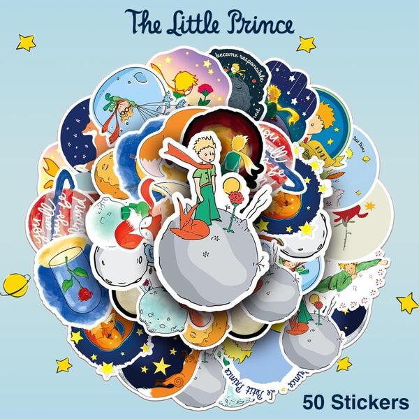 星の王子さま ステッカー 50枚セット The Little Prince 星の王子様 ほしのおうじさま 小説 絵本 子供 幼児 アニメ PVC 防水 シール