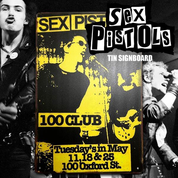 Sex Pistols セックスピストルズ ブリキ看板 20cm×30cm アメリカン雑貨 Rock ロック バンド Punk パンク シドヴィシャス