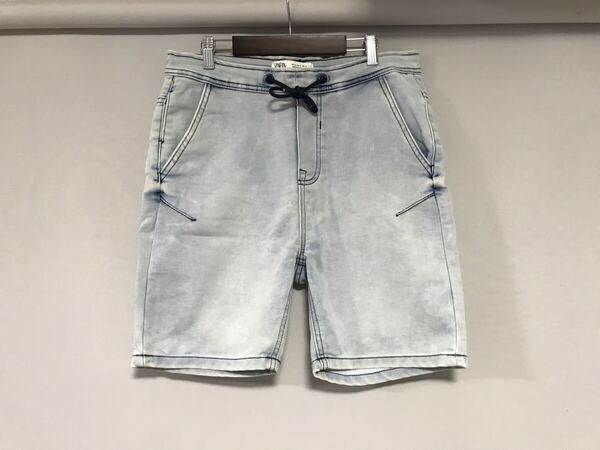 本物ザラマンZARAMANコットンストレッチデニムハーフショートパンツサーフワークミリタリーアメカジメンズ青ブルー31M