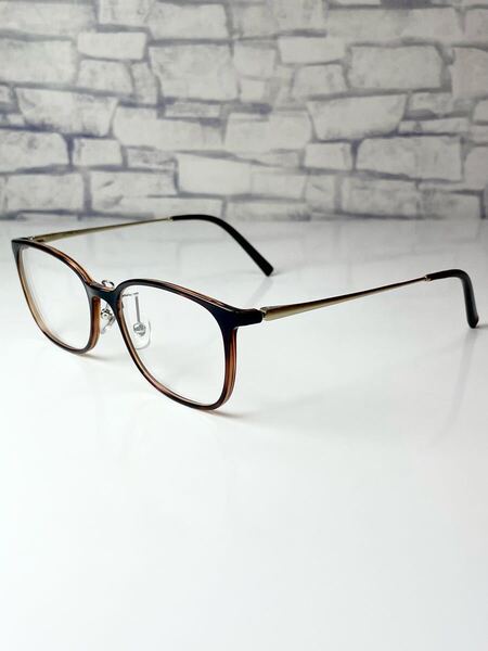 JINS Modern Combination URF-23S-149 ジンズ ウェリントン型 ブラウンデミ 眼鏡 良品