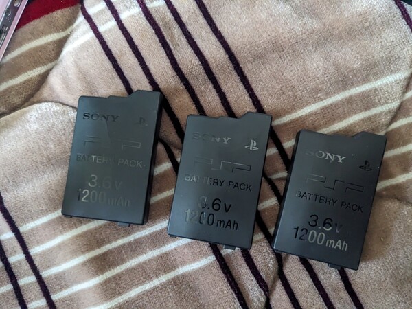 3個 SONY純正 PSP バッテリーパック 1200mAh PSP-S110 膨張あり