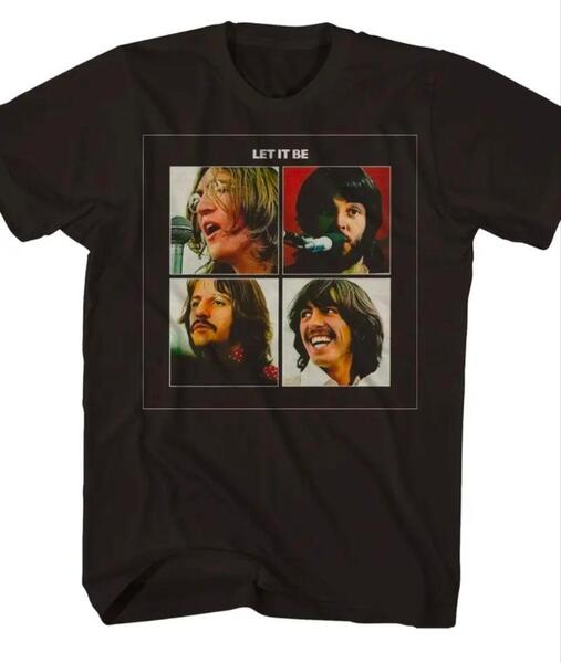 ビートルズ LET IT BE Tシャツ ブラック Lサイズ