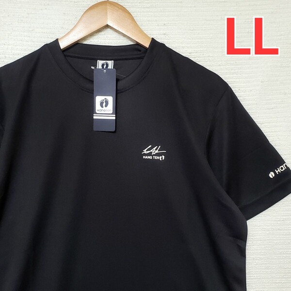 ハンテン HANGTEN ドライ 速乾 メッシュ 半袖 Tシャツ 新品 ブラック 黒 メンズ 紳士 LLサイズ 2L XL ロゴ 半袖Tシャツ スポーツ 送料無料