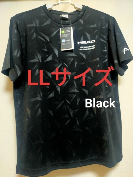 LLサイズ 送料無料 即決 ヘッド HEAD メンズ 吸水速乾 DRY Tシャツ 抗菌防臭 ストレッチ 半袖【ブラック】ポリ100% ゴルフ スポーツウェア