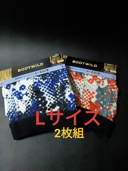 Lサイズ★BODY WILD ローライズ【吸汗速乾】ボクサー 2枚組(前とじ) メンズ/ボクサーパンツ/ボディワイルド/ボクサーブリーフ グンゼ