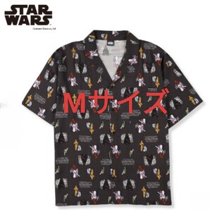 Mサイズ!送料無料【スター・ウォーズ Star Wars】ディズニー 開襟シャツ カジュアルシャツ シャツ 半袖 総柄入りシャツ アロハシャツ