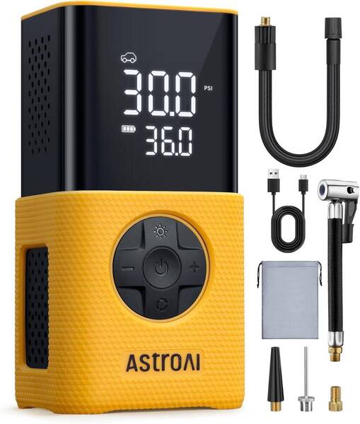 電動空気入れ エアコンプレッサー バイク 自転車 空気入れ 電動 4000mAh