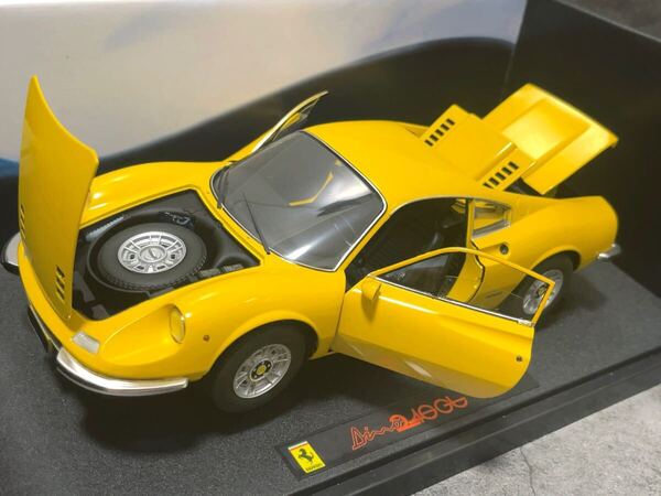 マテルエリート 1/18 フェラーリ ディーノ 246 GT ル・マン ホットウィール エリート Ferrari Dino LeMans Hot wheels Elite YELLOW