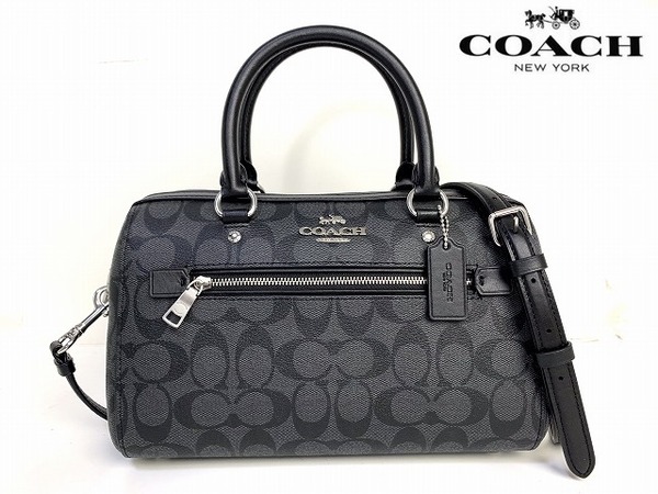 新品同様★送料無料★ コーチ COACH ラグジュアリー シグネチャー ローワン サッチェル 2Way ショルダーバッグ ハンドバッグ