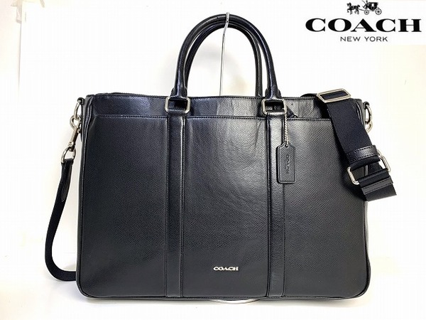 送料無料★ コーチ メンズ COACH メトロポリタン レザー 2Way ビジネスバッグ ブリーフケース ショルダー トート ブラック