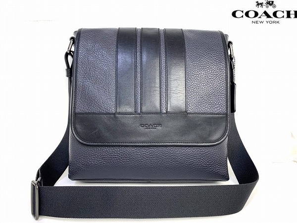 美品★送料無料★完売モデル コーチ メンズ COACH ボンド ペブルド レザー メッセンジャーバッグ ショルダーバッグ