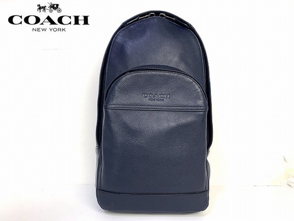 美品★送料無料★ コーチ COACH メンズ ヒューストン スムース カーフ レザー スリング パック ボディバッグ