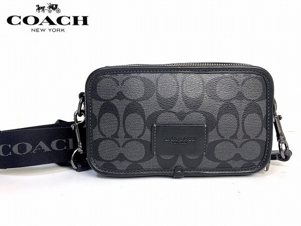 美品★送料無料★ コーチ メンズ COACH ワイアット クロスボディ シグネチャー ショルダーバッグ