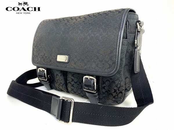 送料無料★ コーチ メンズ COACH シグネチャー ショルダーバッグ 斜め掛け