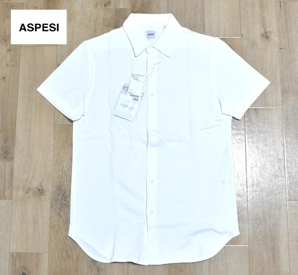 【送料無料】新品 ASPESI アスペジ 鹿の子 シャツ S イタリア製 定価1万5000円