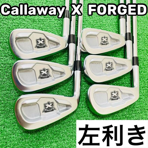 8649 美品 Callaway X FORGED キャロウェイ レフティ 左利き アイアン6本セット Memphis10 メンズ ゴルフクラブ 5.6.7.8.9.P 送料無料