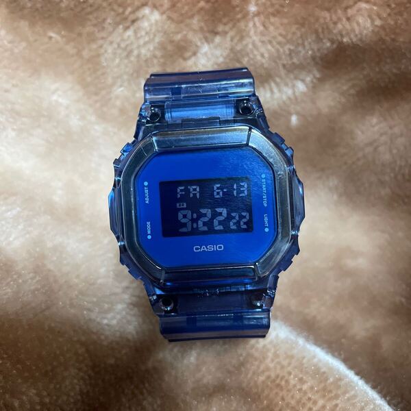 送料無料 DW-5600SB ベルベゼ交換品 G-SHOCK CASIO ブルー スケルトン 透明 スピード クリア カスタム パーツ 青