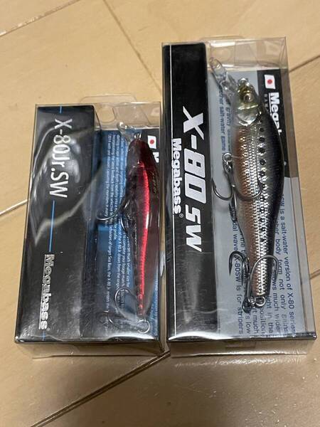 メガバス▲X-80Jr SW GGヒートイワシ&X-80SW GGアカハライワシ▲シーバス ヒラメ チヌ セイゴに▲定価総額3685円