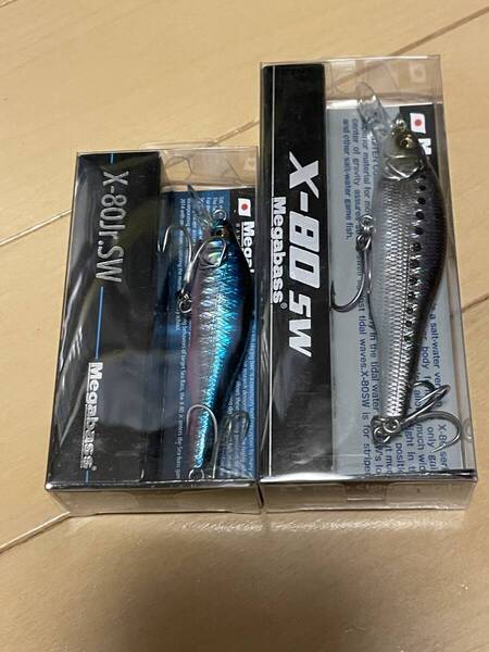メガバス▲X-80Jr SW GGブルーピンク&X-80SW GGイワシ▲シーバス ヒラメ チヌ セイゴに▲定価総額3685円