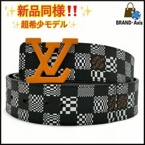★【新品同様】ルイヴィトン Louis Vuitton ダミエ サンチュール ディストーテッド LVアナグラム メンズ ベルト MP289★