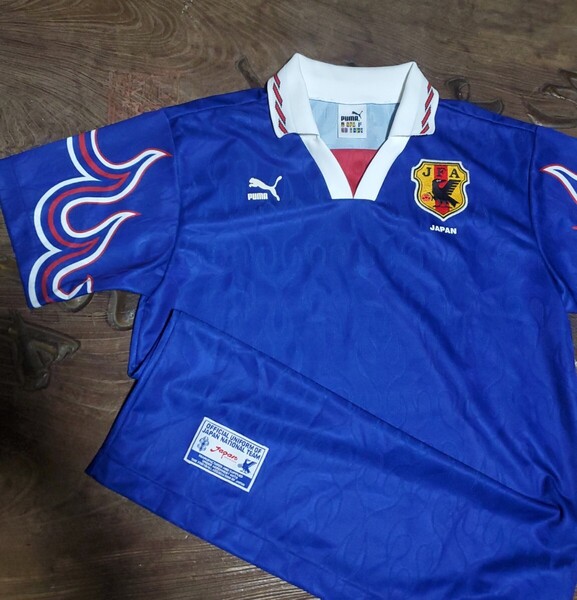 値下交渉 1996年 日本代表 PUMA ホーム 炎 日本製 検) JFA JAPAN NATIONAL TEAM ASIA WORLD CUP KAZU アジア ワールドカップ カズ 前園 Y2K