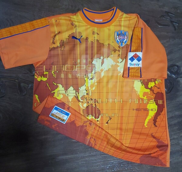 2004年 清水エスパルス ユース PUMA 選手支給品 「PRO USE」 日本製 検/ Shimizu S-Pulse YOUTH PLAYER ISSUED SHIRT GLOBE JAL 地球儀 Y2K