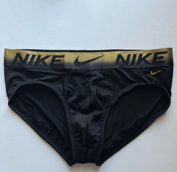 NIKE ナイキ メンズビキニ XL(L) 黒 ブラック スポーツインナー ビキニブリーフ ナイロンストレッチ メンズブリーフ 男性インナー