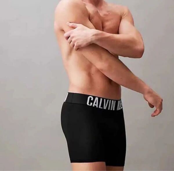 Calvin klein カルバンクライン ロングボクサー L(M) 黒 ナイロンストレッチ ボクサーパンツ メンズパンツ 男性パンツ 男性インナー