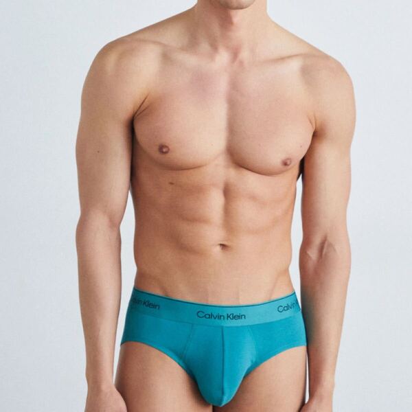 Calvin klein カルバンクライン メンズビキニ M(S) グリーン ビキニブリーフ コットンストレッチ メンズインナー 男性ブリーフ 下着