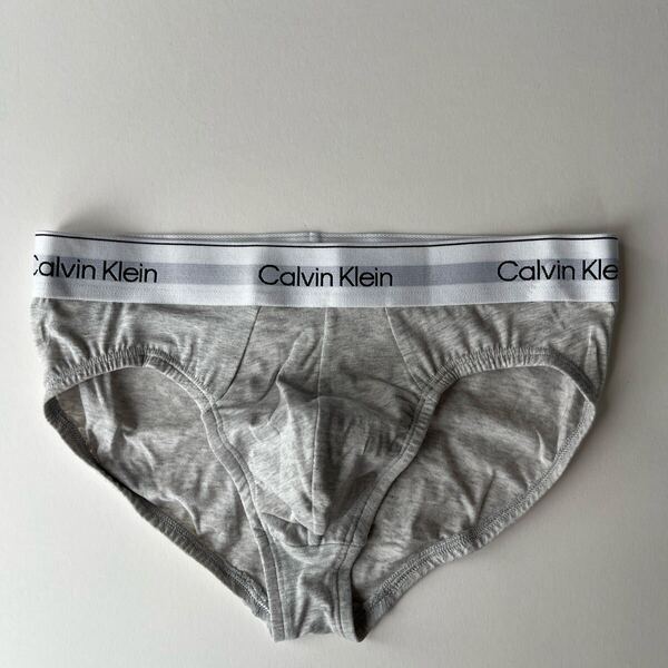 Calvin klein カルバンクライン メンズビキニ M(S) 杢グレー ビキニブリーフ コットンストレッチ メンズインナー 男性ブリーフ 下着