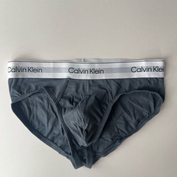 Calvin klein カルバンクライン メンズビキニ M(S) ブルーグレー ビキニブリーフ コットンストレッチ メンズインナー 男性ブリーフ