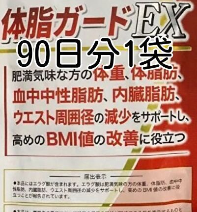 説明一読 3か月分 ダイエットサプリメント エラグ酸 3mg 体脂肪 中性脂肪 内臓脂肪 カルニチン BCAA 体脂ガードEX 送料無料 即決 匿名配送