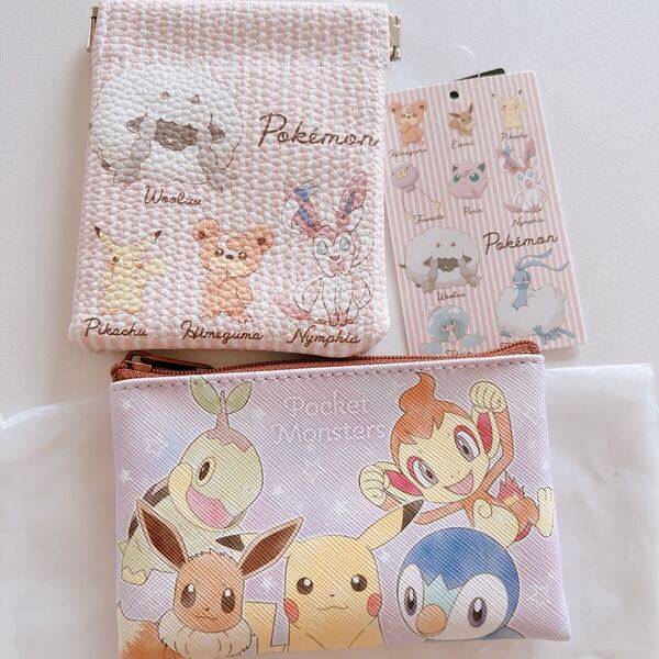 ポケモン ポッチャマ ピカチュウ イーブイ バネポーチ 新品 コインケース クーポン 定価以下