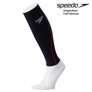 送料無料!新品 speedo スタックロゴゲイター C3fit ふくらはぎ サポーター スピード ランニング フィットネス 水泳■ブラック×レッド