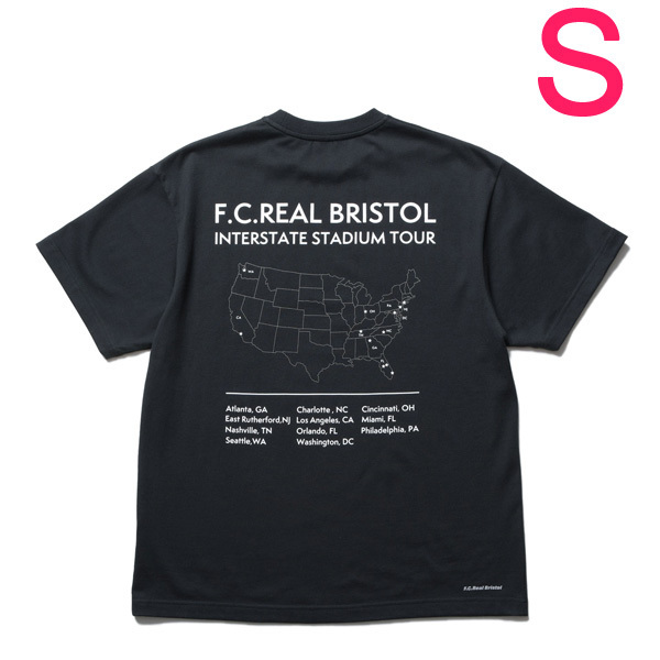 送料無料 Sサイズ 新品 25SS FCRB INTERSTATE STADIUM TOUR S/S TEE 半袖 Tシャツ黒ブラック■F.C.Real BristolブリストルF.C.R.B.サッカー