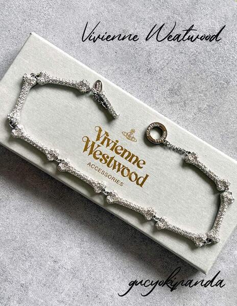 ☆超美品 正規品 Vivienne Westwood ヴィヴィアン ウエストウッド ボーンチョーカー ネックレス bone choker necklace ロンドン路面店購入