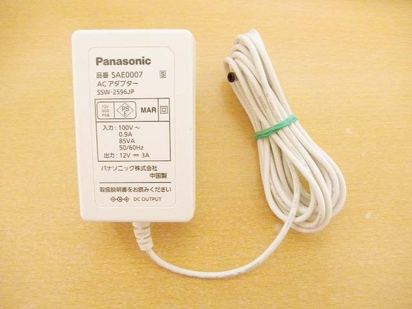 即決 送料込 通電確認 Panasonic ポータブルテレビ用 ACアダプター SAE0007 UN-19F6D付属品 中古経年品 現状渡し