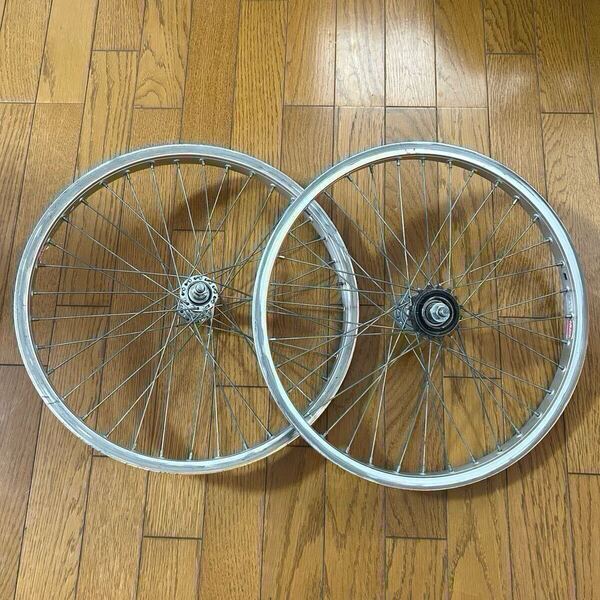 ARAYA 7X リム ホイール フロント リア 20×1.75 36H SHIMANO ハブ コグ 16T OLD VINTAGE BMX アラヤ シマノ シルバー アルミ 20インチ
