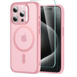ESR iPhone 15 Pro Max ケース BB1854 Magsafe対応 半透明 マットケース 画面 保護フィルム付き 米軍MIL規格 耐衝撃 傷防止
