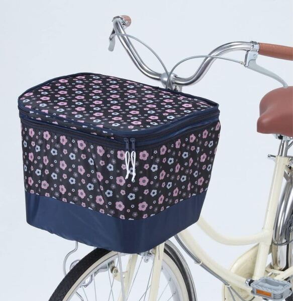 2段式前カゴカバーファスナータイプ BB1904 自転車 バスケットカバー 防犯対策 ひったくり防止 雨対策 リアバスケットカバー