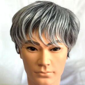 【送料無料】メンズ 白髪 ウィッグ 男性用かつら フルウィッグ ショート 調整ベルト