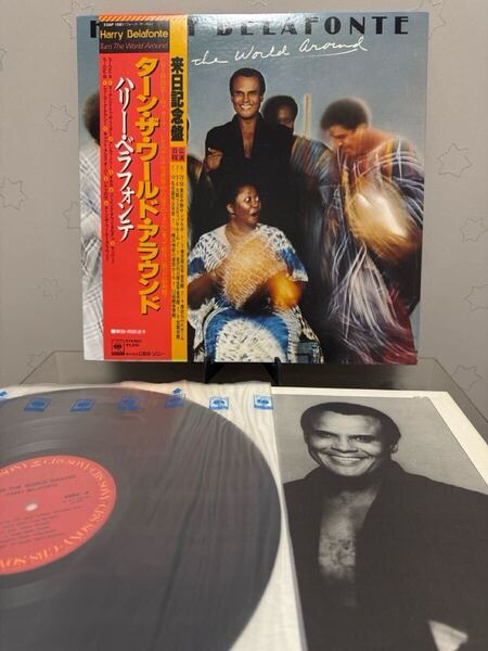 帯付き 美盤 Harry Belafonte / Turn the World Around LP レコード 日本盤 25AP 1581 来日記念盤 ベラフォンテ