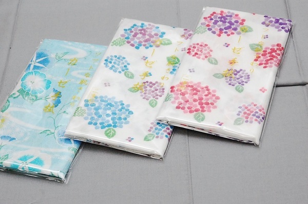 【ガーゼ手拭】ガーゼ手ぬぐい アソート3本セット 朝顔、紫陽花