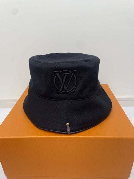 【ルイ・ヴィトン】バケットハット・LV シティー バケハ M 帽子 ブラック 黒 LOUIS VUITTON エムサイズ ヴィトン