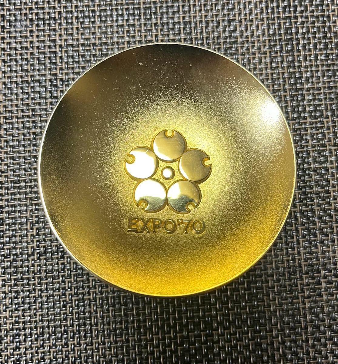 し*お様 純銀 EXPO'70 盃 木箱付き Expo70 Japan World Expo Commemoration Gold And Silver Cup
