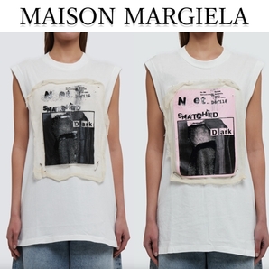 MAISON MARGIELA メゾンマルジェラ / アップリケ付き ノースリーブ Tシャツ
