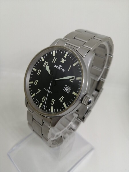 【稼働品】FORTIS フォルティス 595.10.46 フリーガークラシック メンズ自動巻腕時計