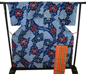 Прекрасные летние товары! Suki67.1cm, Narumi total shibori, yukata, хлопок, однотонная ткань, 4sun obi, комплект из двух частей, 150cm-155cm Ys360